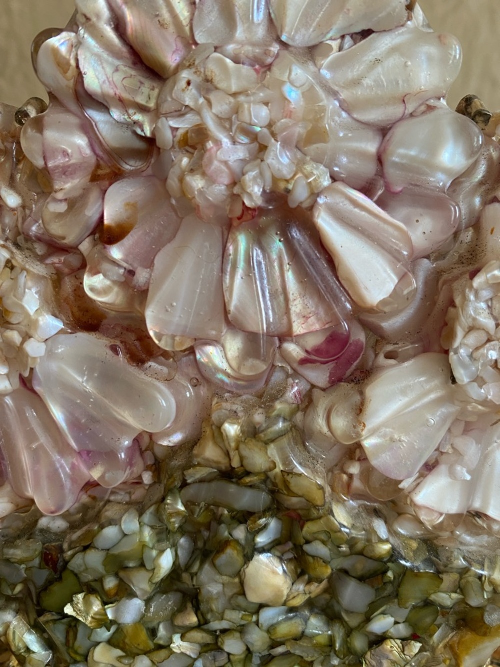 💐Rare 1960’s Vintage💐Abalone Shell & Lucite Napkin Holder - Picture 6 of 14